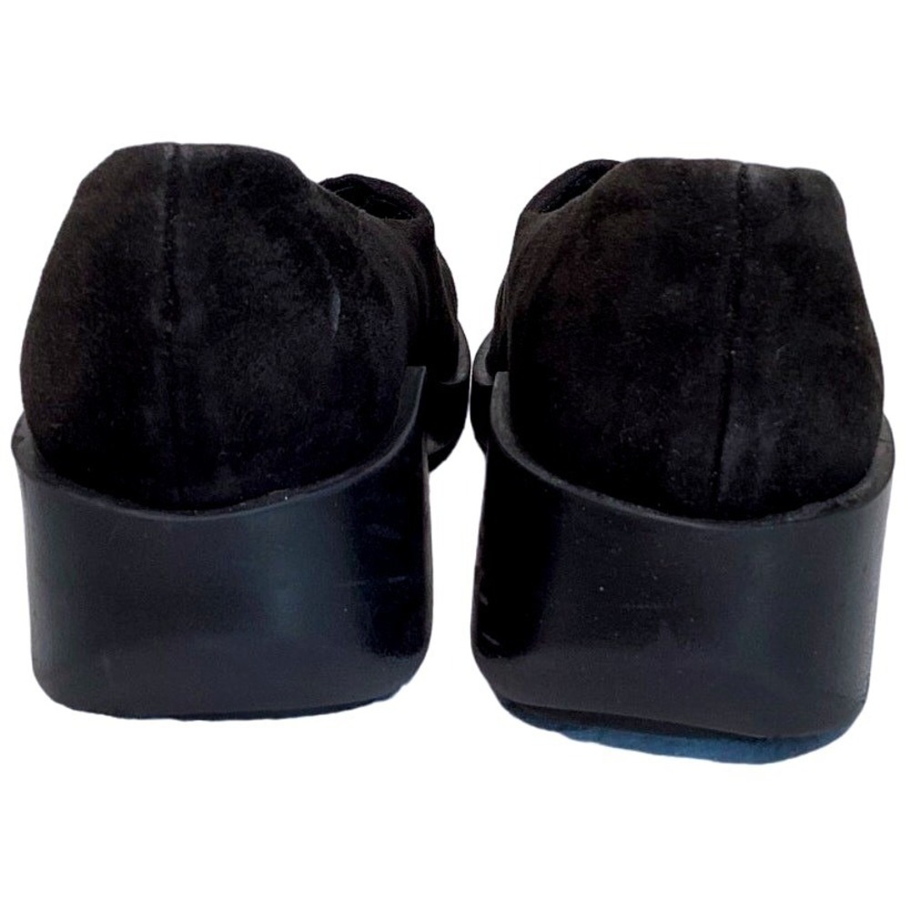 Robert Clergerie Paris Platform Loafers Women 7.5 Black Vintage Suede Slip On - Picture 6 of 8